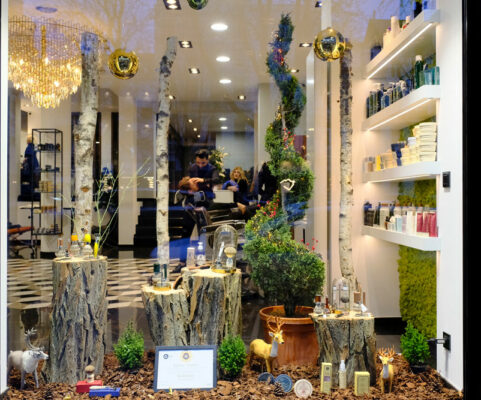 Vitrine extérieur Noël Salon Rodolphe